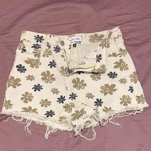 Khaki + Blue Women's Cream and Blue Shorts